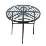 Τραπέζι Κήπου ArteLibre APPIUS Μαύρο Μέταλλο/Rattan/Γυαλί 70x70x74cm
