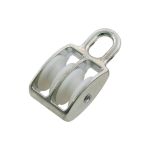 Σταθερή Διπλή Τροχαλία Με Μάτι 40mm 8mm Καλώδιο