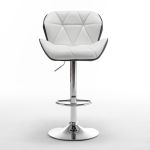 Σκαμπό Bar ArteLibre DRASH Με Πλάτη Πτυσσόμενο Λευκό/Μαύρο PU/Μέταλλο 54x52x87-109cm