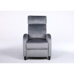 Πολυθρόνα Ανακλινόμενη ArteLibre ATRIA Γκρι Βελούδο 67.5x90x104cm