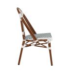 Καρέκλα Κήπου ArteLibre MUTARAZI Λευκό/Μπλε Αλουμίνιο/Rattan 50x57x85cm