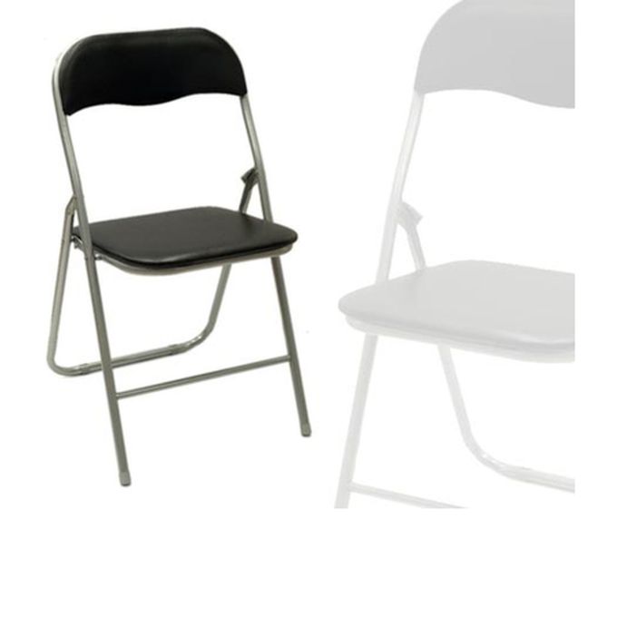 Καρέκλα Πτυσσόμενη Ασημί/Μαύρο Μέταλλο/Πλαστικό