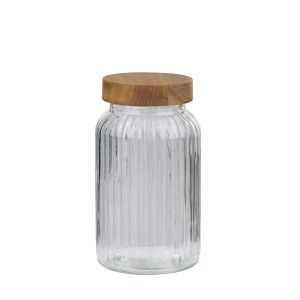 Βάζο Αποθήκευσης 1300ml με Καπάκι Ξύλινο ALPINA