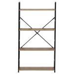 Ραφιέρα ArteLibre DARROW Με 4 Ράφια Δρυς/Μαύρο Μοριοσανίδα/Μέταλλο 58.6x23.5x112cm