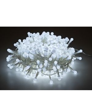 Χριστουγεννιάτικα Φώτα 300 LED Cherry Ψυχρό Λευκό Με Διαφανές Καλώδιο Και Πρόγραμμα
