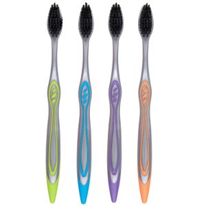 Οδοντόβουρτσα Μαλακή Μαύρη/Πολύχρωμη 4Τμχ