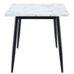 Τραπέζι Τραπεζαρίας ArteLibre IRWELL Λευκό Μάρμαρο/Μαύρο Μέταλλο/Μοριοσανίδα 120x80x75cm