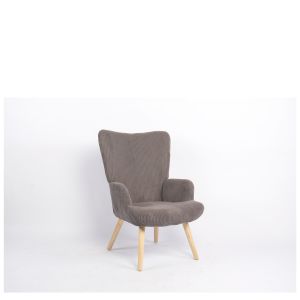 Πολυθρόνα ArteLibre LIRA Γκρι Ύφασμα Κοτλέ/Ξύλο 94.5x64x70.5cm