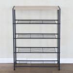 Παπουτσοθήκη ArteLibre KINGSWELL Δρυς/Μαύρο Μοριοσανίδα/Μέταλλο 63x30x83cm