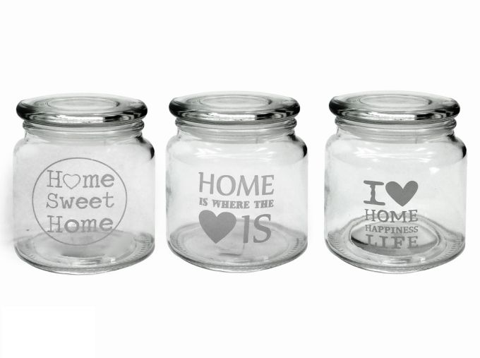 Δοχείο Με Μεταλλικό Πώμα Διάφανο Μέταλλο/Γυαλί 55cl Σε 3 Σχέδια