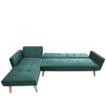 Καναπές Κρεβάτι Γωνιακός ArteLibre EMILIA Πράσινο Ύφασμα 267x153x85cm