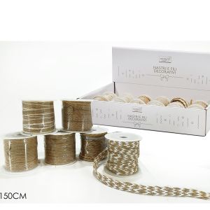 Χριστουγεννιάτικο Σχοινί Γιούτα Φυσικό 1.5cm-10m Σε 6 Σχέδια