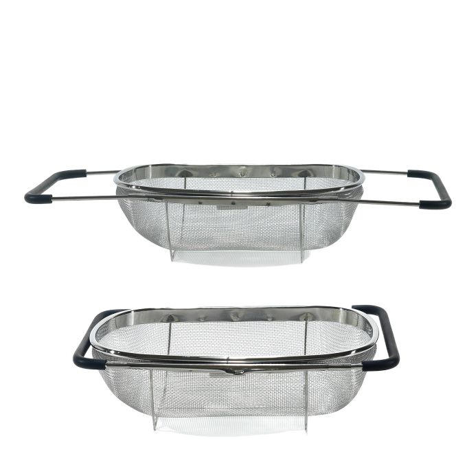 Στραγγιστήρι Νιπτήρα Ασημί Μέταλλο 34x24cm