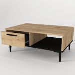 Τραπεζάκι Σαλονιού ArteLibre BANNO Φυσικό/Μαύρο Μοριοσανίδα/Μελαμίνη 90x60x38cm