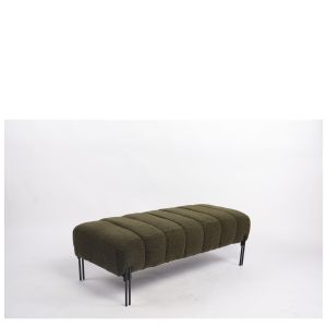 Παγκάκι Ottoman ArteLibre KUBO Πράσινο Ύφασμα Teddy/Μέταλλο 40x116.5x50cm