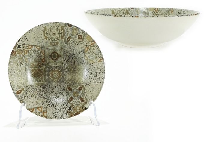 Πιάτο Μπεζ Σχέδιο Maiolica Beige Opaco Πορσελάνη Φ20cm