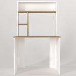 Γραφείο-Βιβλιοθήκη ArteLibre ARAGO Λευκό/Φυσικό Μοριοσανίδα/Μελαμίνη 90x45x148cm