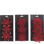 Χριστουγεννιάτικα Διακοσμητικά Λουλούδια Κόκκινο Σε 3 Σχέδια