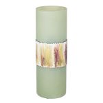 Βάζο Κυλινδρικό 'Imperial' Αλουμίνιο/Γυαλί Πράσινο 35.5x12cm