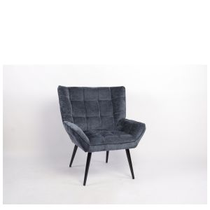 Πολυθρόνα ArteLibre TIVA Μπλε Ύφασμα Σενίλ/Μέταλλο 84x78x77cm