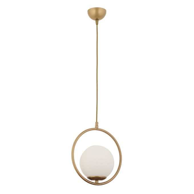 Φωτιστικό Κρεμαστό ArteLibre LUI Αντικέ/Λευκό Μέταλλο/Γυαλί 25x100cm