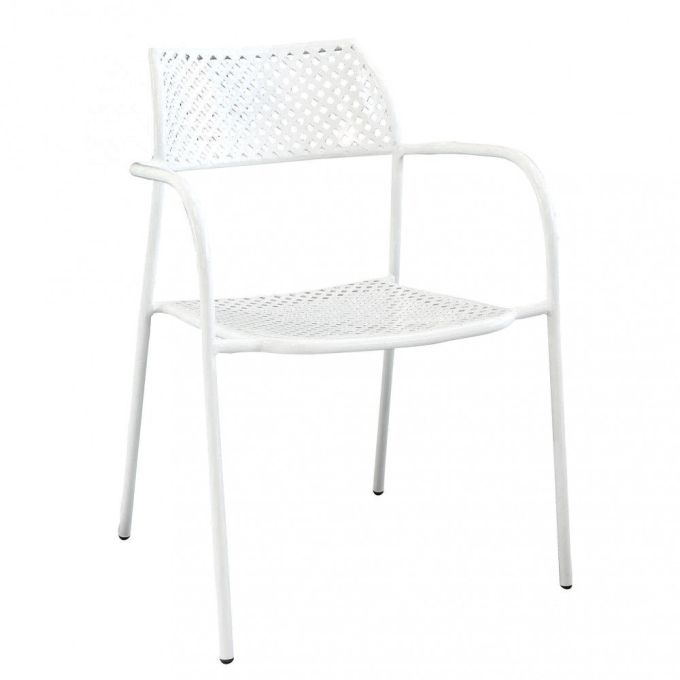Πολυθρόνα Κήπου ArteLibre SOBEK Λευκό Μέταλλο 55x57x76cm