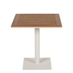 Τραπέζι Κήπου ArteLibre NAMIBIA Λευκό/Καρυδί Αλουμίνιο/Ξύλο 70x70x72cm