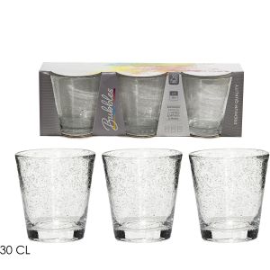 Ποτήρια Διαφανές Γυαλί Φυσητό 30cl 3Τμχ