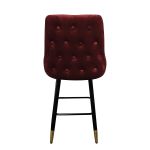 Σκαμπό Bar ArteLibre COBB Με Πλάτη Σάπιο Μήλο Βελούδο/Μέταλλο 49x53x100cm