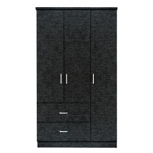 Ντουλάπα ArteLibre FRITILLARIA Μαύρο Μοριοσανίδα 89x42x181cm