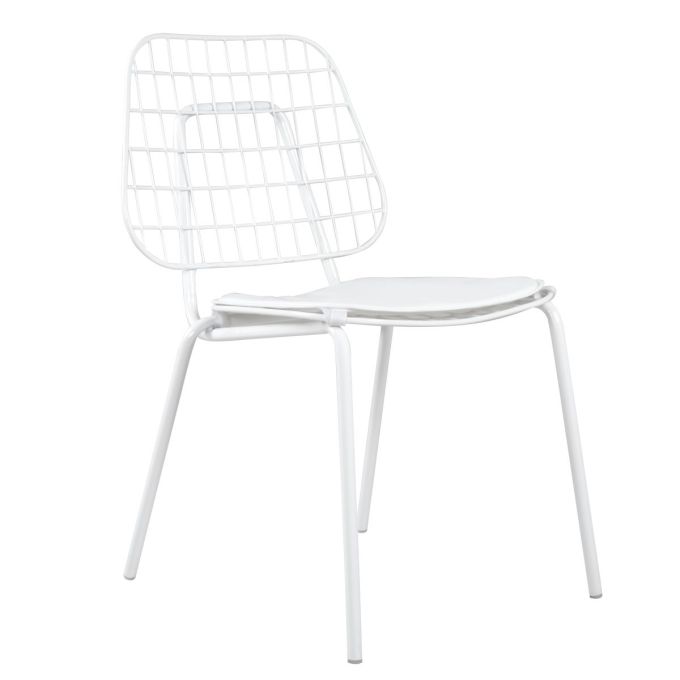Καρέκλα Μεταλλική ArteLibre ALNUS Με Μαξιλάρι Λευκό 53x55x79cm