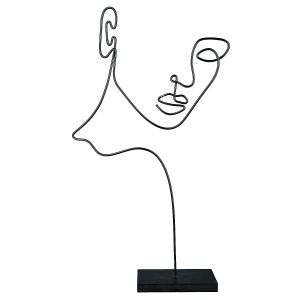 Διακοσμητικό ArteLibre Πρόσωπο Μαύρο Μέταλλο 8x22.5x40.5cm