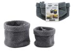 Καλάθι Γκρι Πλεκτό Φ15x12cm/Φ20x14cm Σετ 2Τμχ