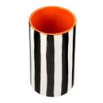 Βάζο Ριγέ Κεραμικό Μαύρο Λευκό D9X17Cm D9X17Cm