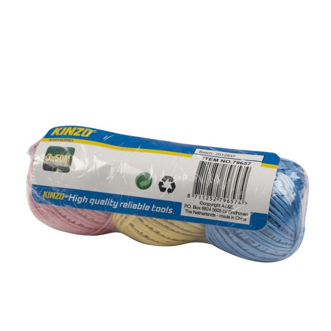Σχοινί 2mm 3x50m Σε 3 Χρώματα KINZO