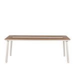 Τραπέζι Κήπου ArteLibre RUACANA Λευκό/Καρυδί Αλουμίνιο/Ξύλο 200x90x73cm