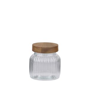 Βάζο Αποθήκευσης 700ml με Καπάκι Ξύλινο ALPINA