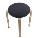 Σκαμπό ArteLibre MILOA Γκρι/Φυσικό Ύφασμα/Ξύλο 42x42x45cm