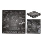 Χαρτοπετσέτες 'Urban Bakery' Τρίφυλλες Μαύρο 33x33cm Σετ 20Τμχ