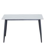 Τραπέζι Τραπεζαρίας ArteLibre VENSHIRE Λευκό Μάρμαρο/Μαύρο Κεραμικό/Μέταλλο 121x72x73cm