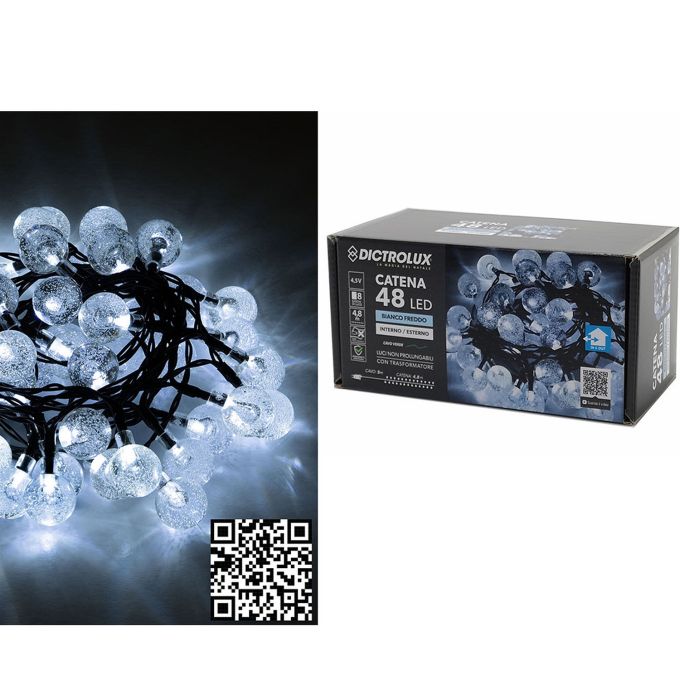 48 LED Εσωτ. & Εξωτ. Χώρου Με 8 Προγράμματα Και Μετασχηματιστή Ψυχρό Λευκό Φως Πράσινο Καλώδιο Μη Επεκτεινόμενο Μπαταρία