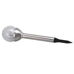 Φανάρι Κήπου LED Μπάλα Πολύχρωμο Φως Ηλιακό Ασημί Μέταλλο 34cm GRUNDIG