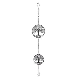 Γιρλάντα Round Tree Of Life Motif Metal Black 15X3X80Cm 15X3X80Cm