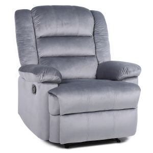 Πολυθρόνα Ανακλινόμενη ArteLibre CARINAE Γκρι Βελούδο 93x90x100cm