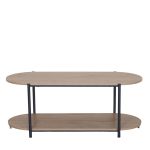 Τραπεζάκι Σαλονιού ArteLibre ARDENMOOR Δρυς/Μαύρο Μοριοσανίδα/Μέταλλο 115x50x45cm