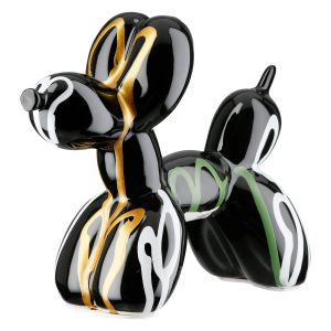Figure Dog Balloon Dog Κεραμικό Πολύχρωμο Μαύρο 19X8X15Cm 19X8X15Cm