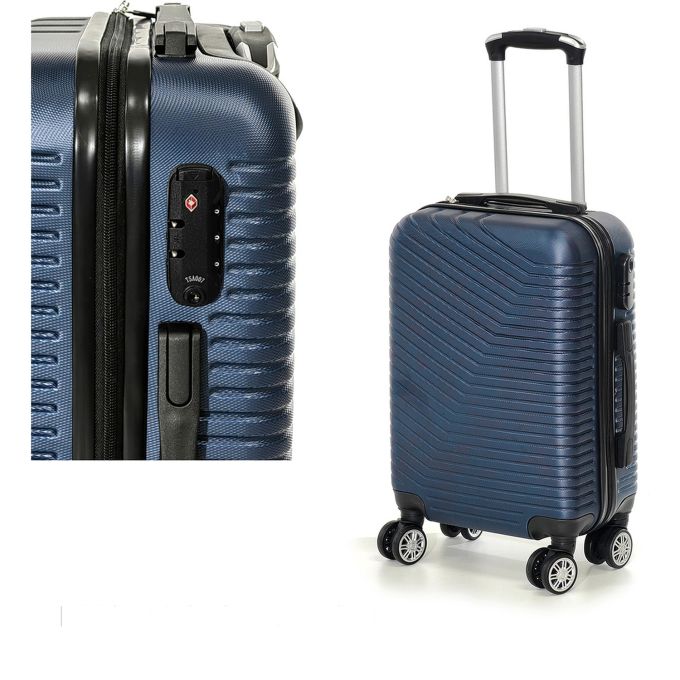 Βαλίτσα Καμπίνας Μπλε Ημι-Σκληρό 44x26x65cm