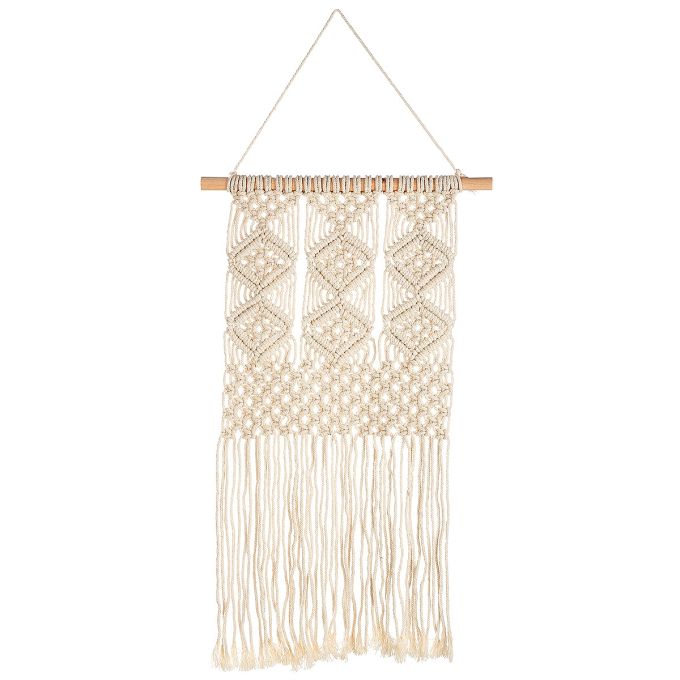 Διακοσμητικό Κρεμαστό ArteLibre Μακραμέ Μπεζ Ύφασμα 30x75cm