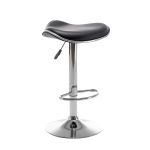 Σκαμπό Bar ArteLibre MOD Πτυσσόμενο Μαύρο PU/Μέταλλο 44.5x43x65.5-83.5cm