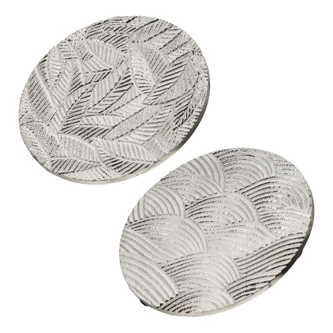 Σουβέρ Στρογγυλό 'Capelli' Αλουμίνιο Ασημί 2Τμχ D. 11cm